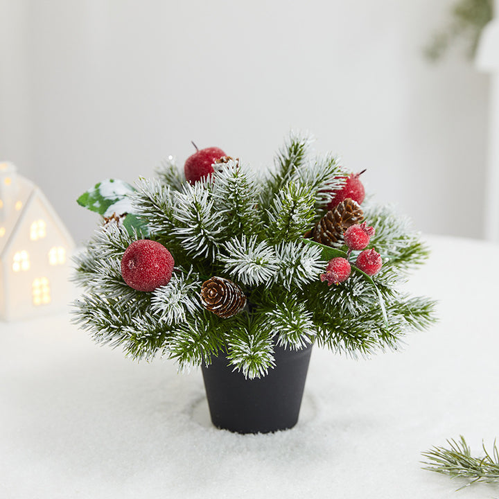 Künstlicher schneebedeckter Kieferntischschmuck