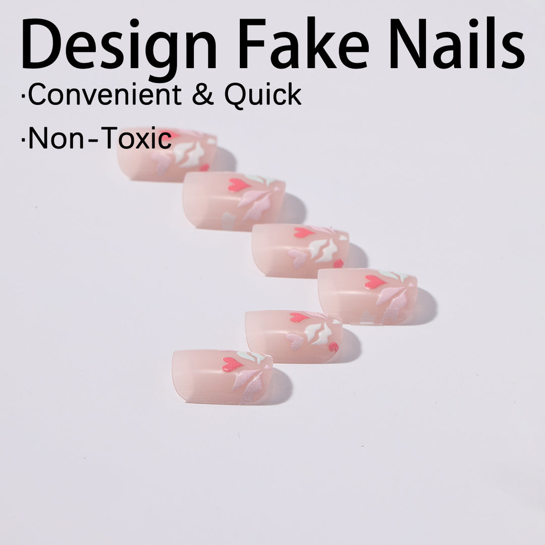 Fußnagelkunstset mit romantischen Herz- und floralen Designs Karnz