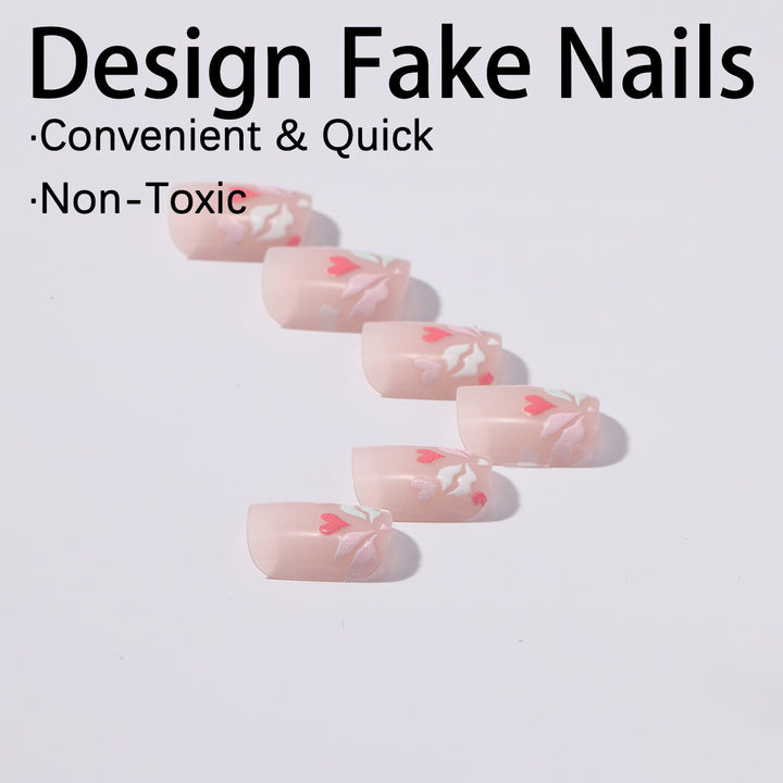 Fußnagelkunstset mit romantischen Herz- und floralen Designs Karnz