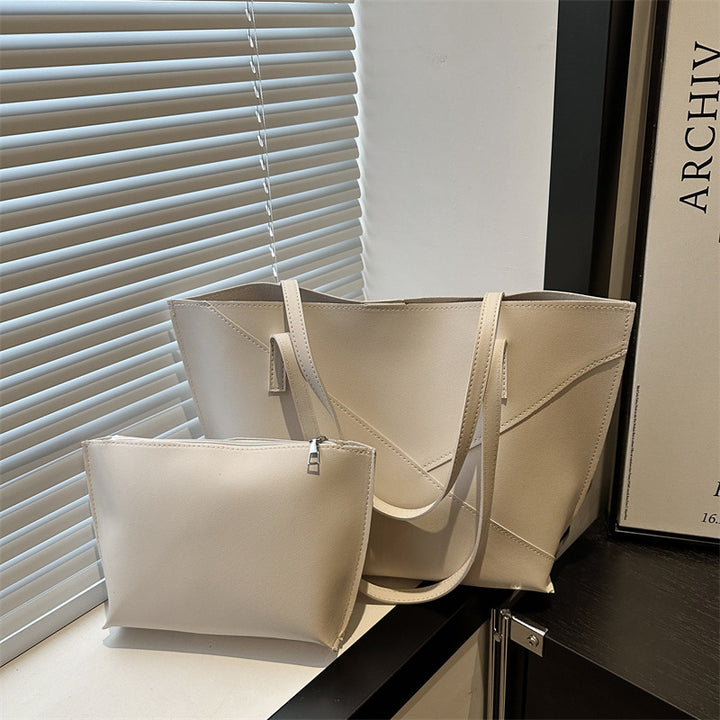 Strukturierte Leder-Shopper Tasche