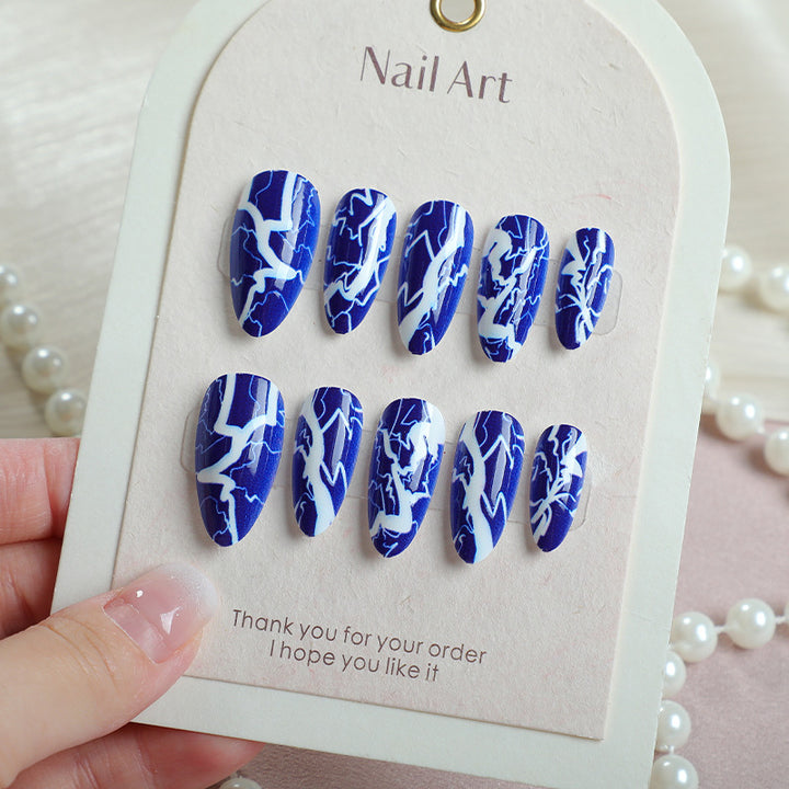 Blitzableichenmuster Press-On Nagelset