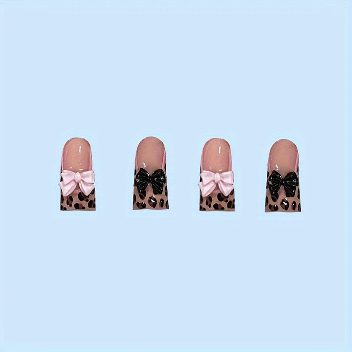 Dekorativer Leopard-Print Press-On Nail Set Karnz