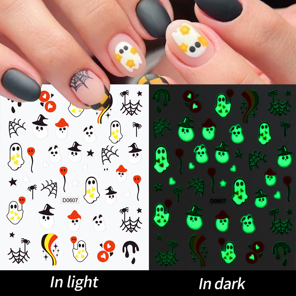 Leuchtende Geister-Nagelkunst Aufkleber Set