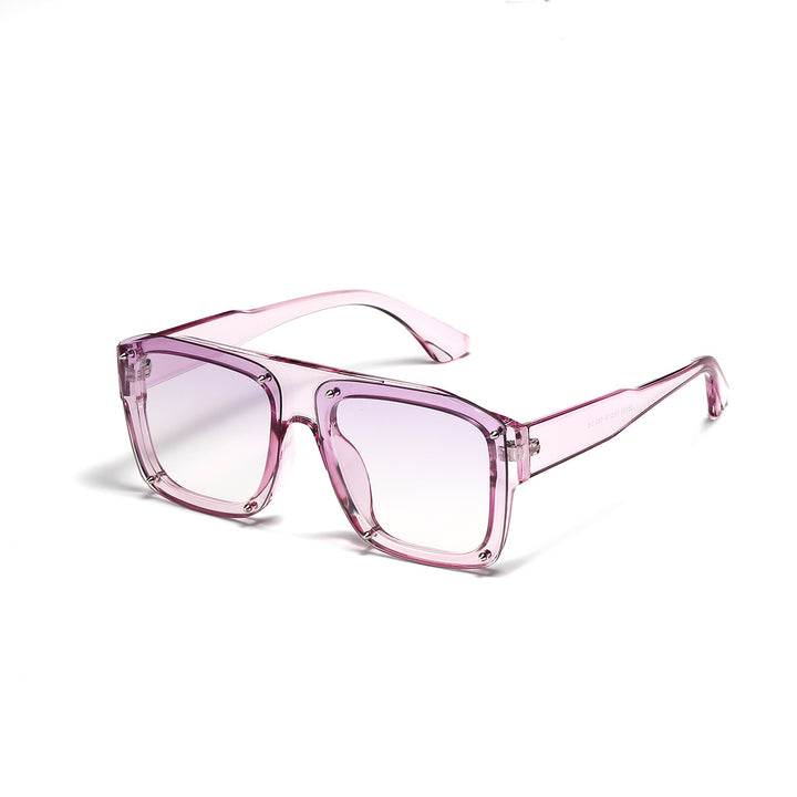 Damen Square-Sonnenbrille mit modischem transparentem Rahmen Karnz