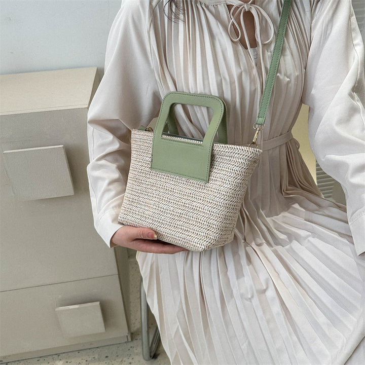 Moderne Texturierte Gewebte Handtasche Karnz