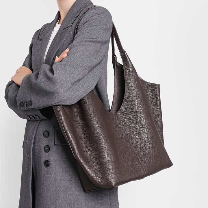 Gepunktetes Leder Große Schulter Tasche