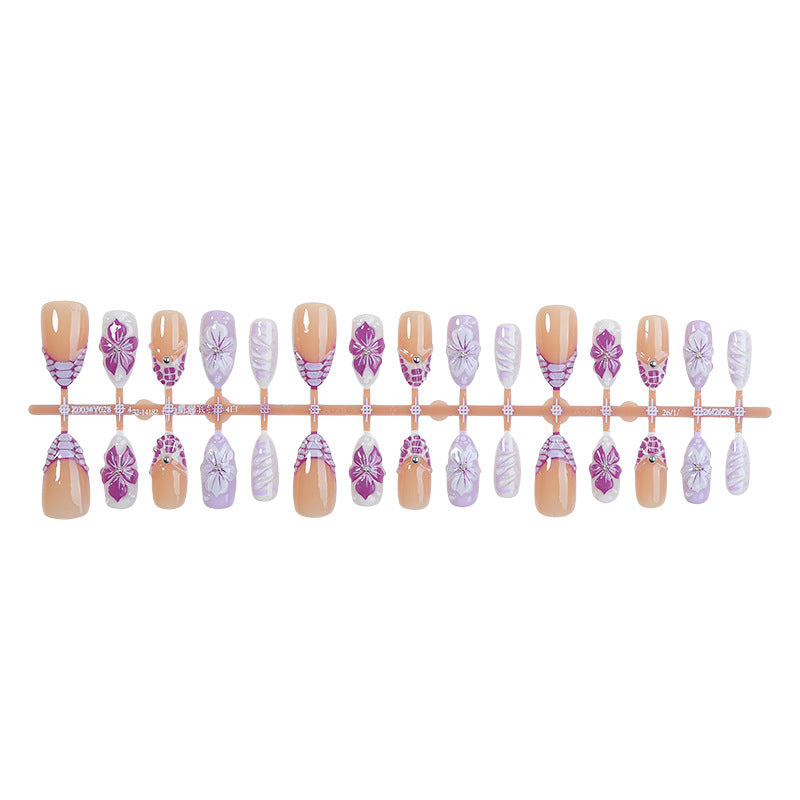 Elegante Blumen Design Press-On Nägel Set Karnz