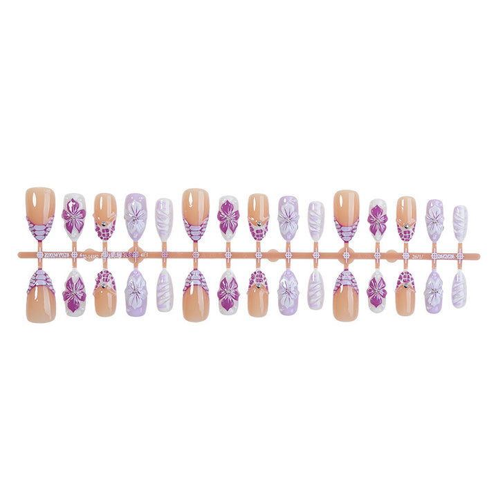 Elegante Blumen Design Press-On Nägel Set Karnz