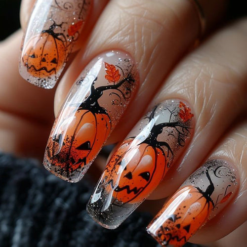Kunstnägel mit Kreativem Halloween-Motiv Karnz