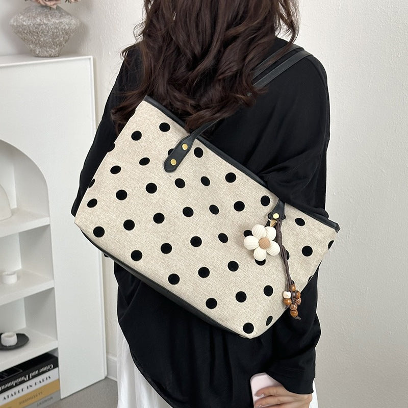 Stylische gepunktete Canvas-Tote-Tasche