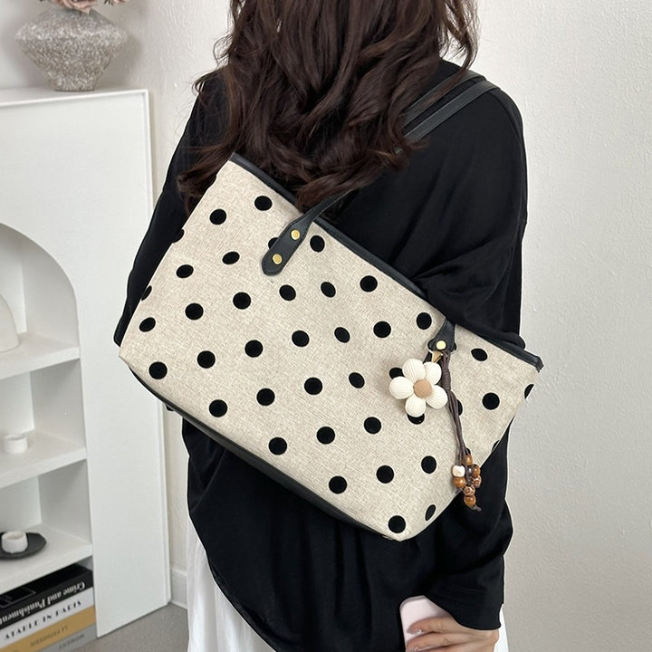 Stylische gepunktete Canvas-Tote-Tasche