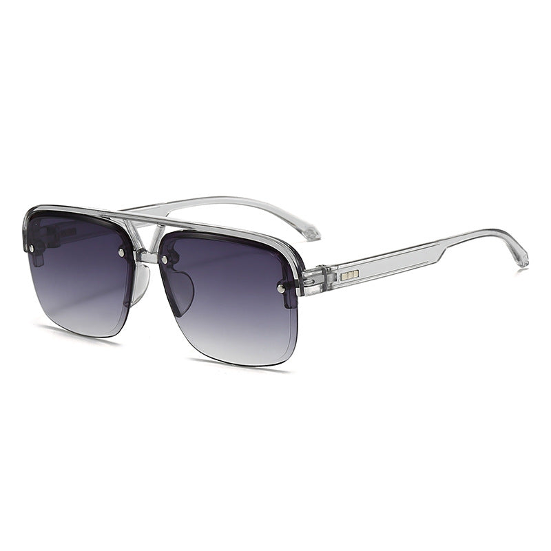 Damen modische quadratische Sonnenbrille mit transparentem Rahmen Karnz