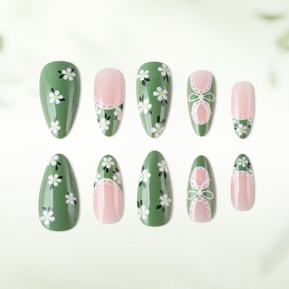 Blumen Spitze Design Press-On Nägel Karnz