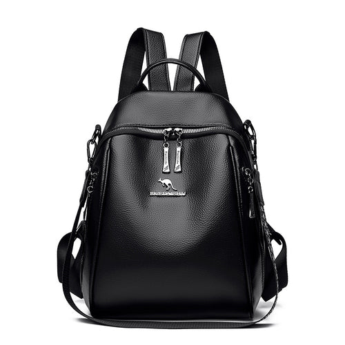 Chic Multifunktionaler Leder-Rucksack