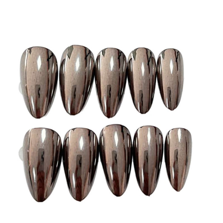 Glänzende schwarze Stiletto Press-On Nägel Karnz