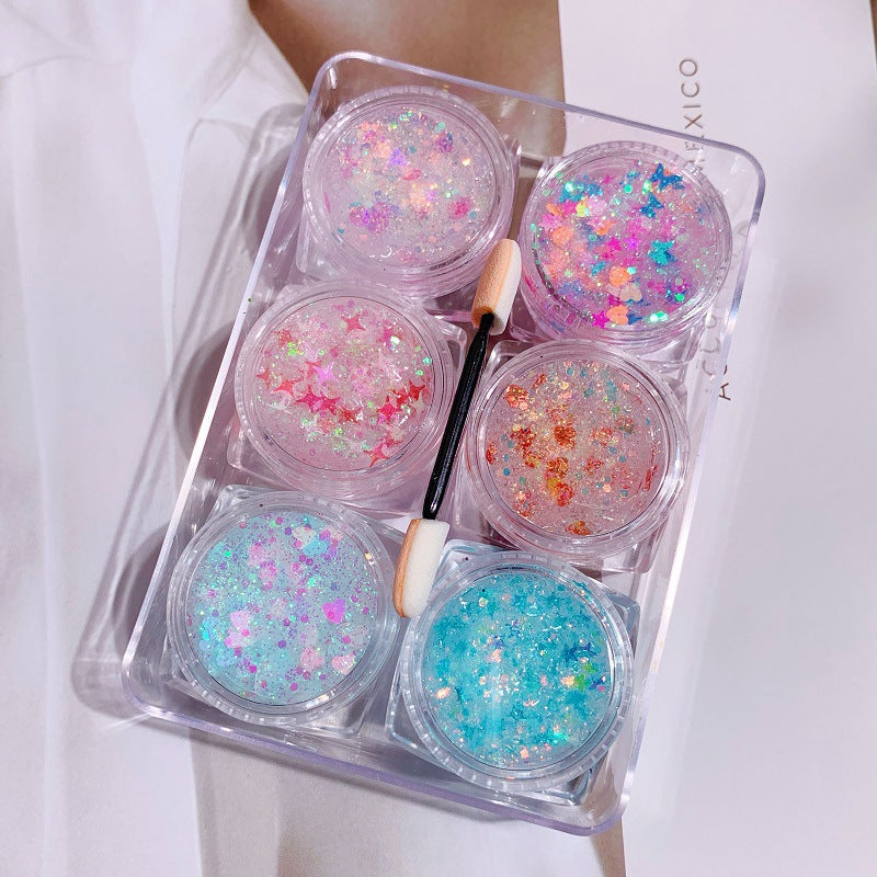 Kosmetische Glitzerflocken Set