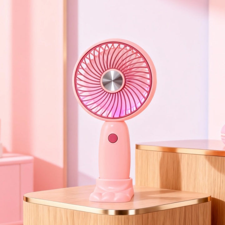 Damen Tragbarer USB Handventilator mit LED-Illumination und ergonomischem Design Karnz