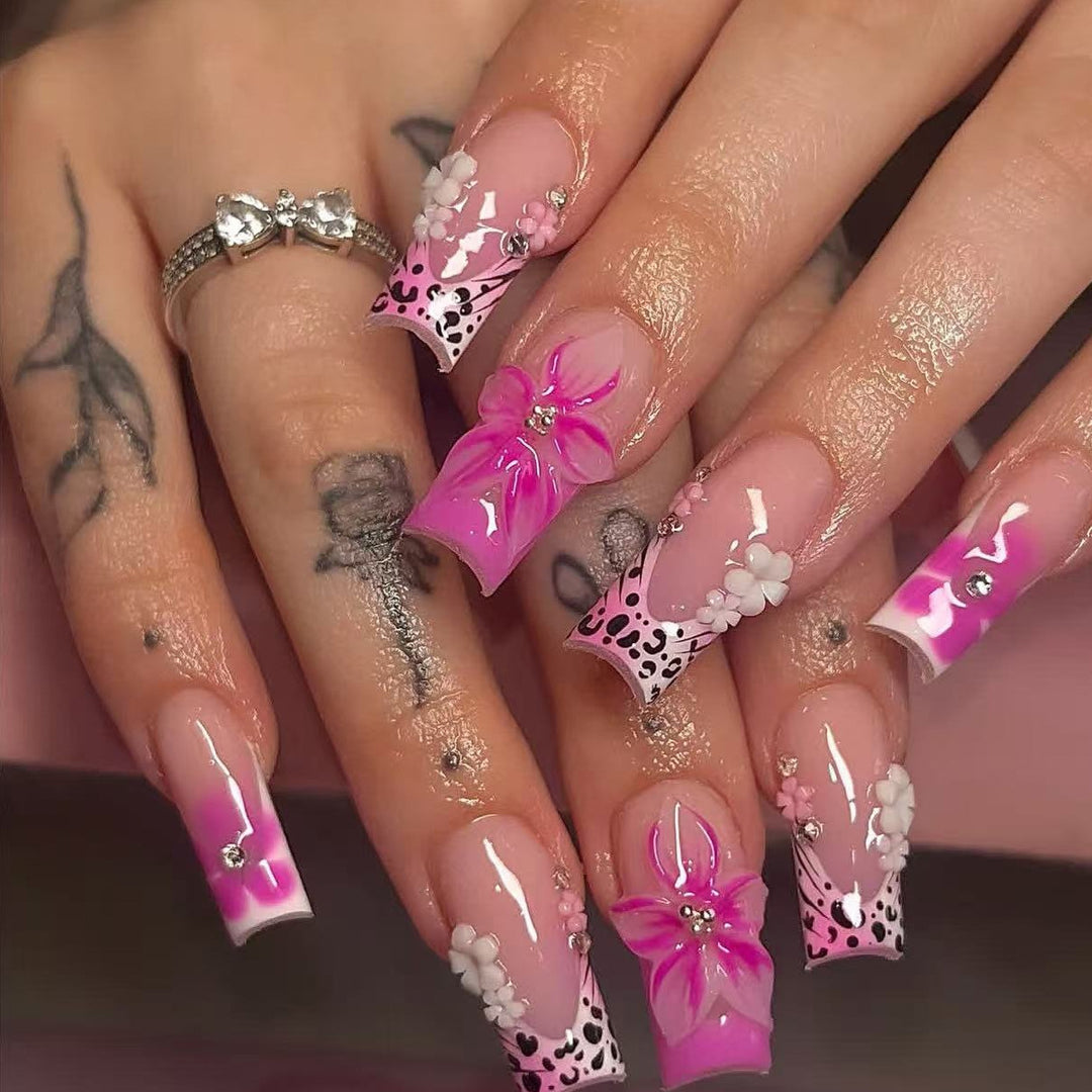 3D Floral Akzent Acryl Nagelverlängerungen Karnz