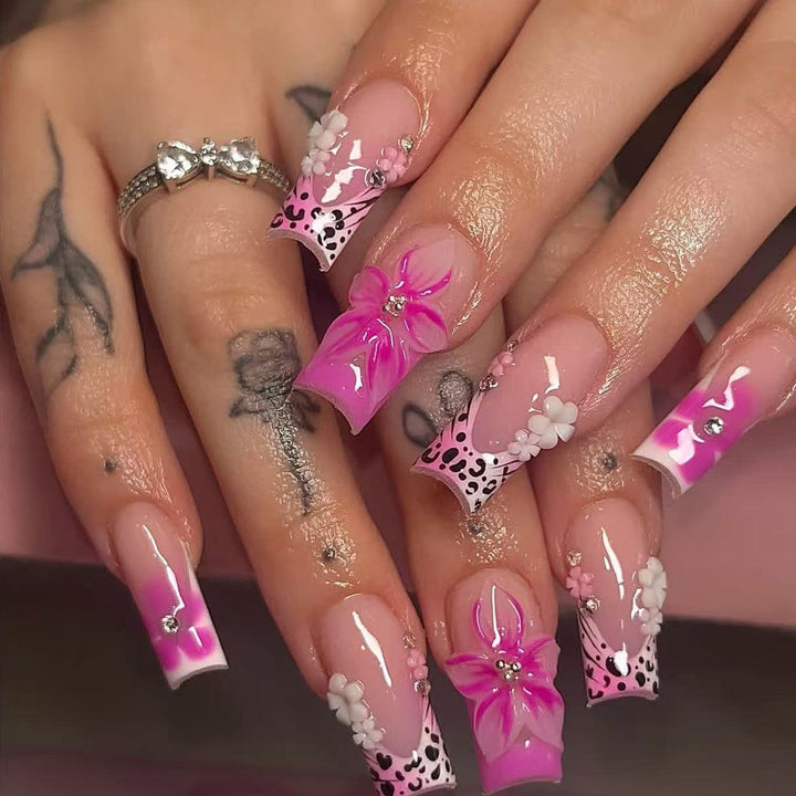 3D Floral Akzent Acryl Nagelverlängerungen Karnz
