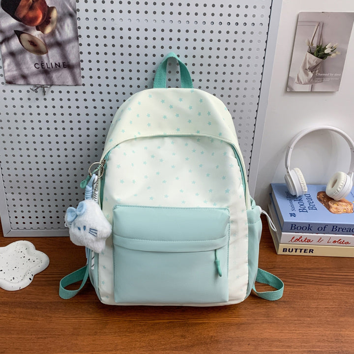 Alltagsrucksack mit Verspieltem Sternen-Design und Zusätzlicher Fronttasche Karnz