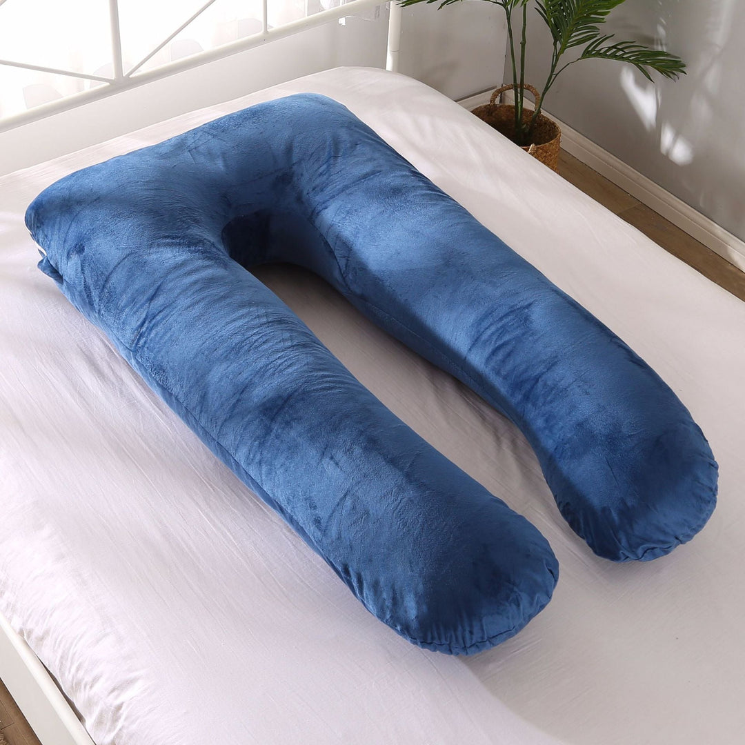 Vollkörper U-förmiges Schwangerschaftsstützkissen mit ergonomischer Lendenwirbel- und Hüftkontur und abnehmbarem atmungsaktivem Bezug Karnz