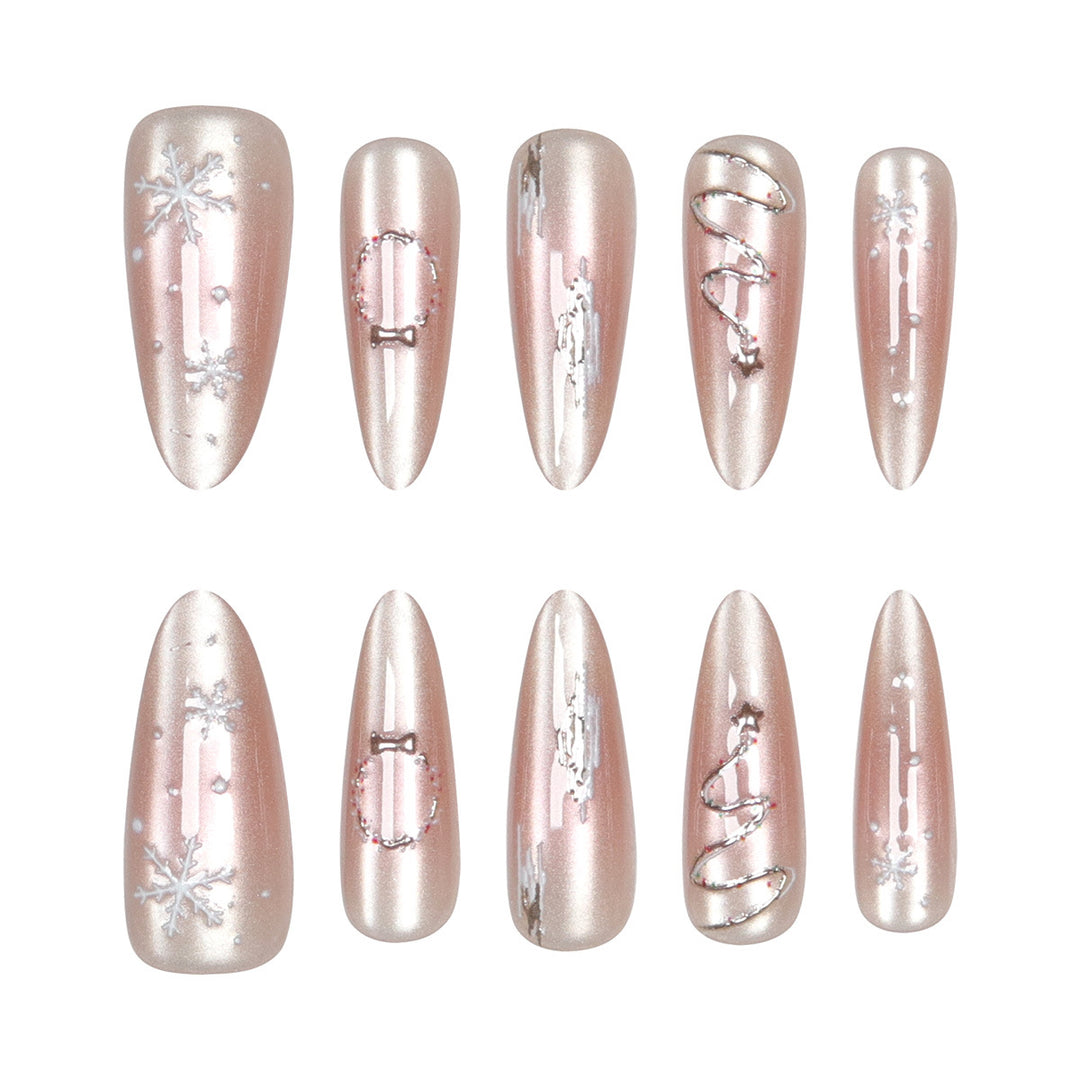 Premium Stiletto Press-On Nägel mit elegantem gefrostetem Design Karnz