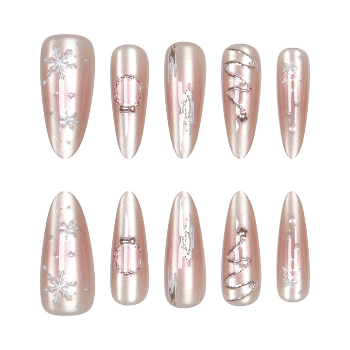 Premium Stiletto Press-On Nägel mit elegantem gefrostetem Design Karnz