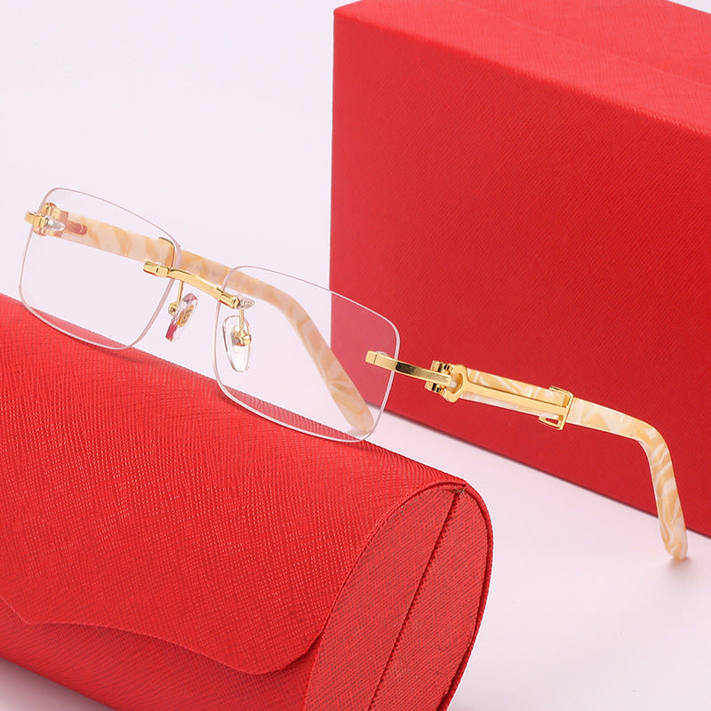 Damen elegante Rechteckige Brille Karnz