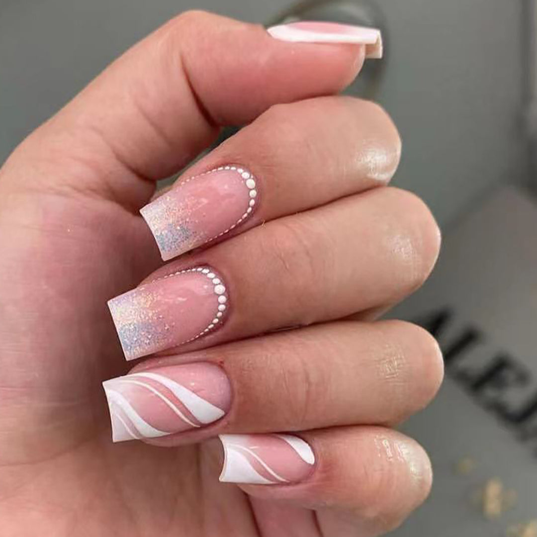 Dekorativer Langer Quadrat Press-On Nail Set Karnz