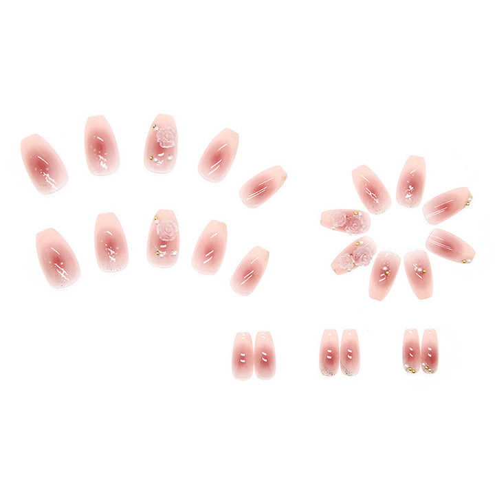 Dekorativer, floral verzierrter Press-On-Nagelsatz
