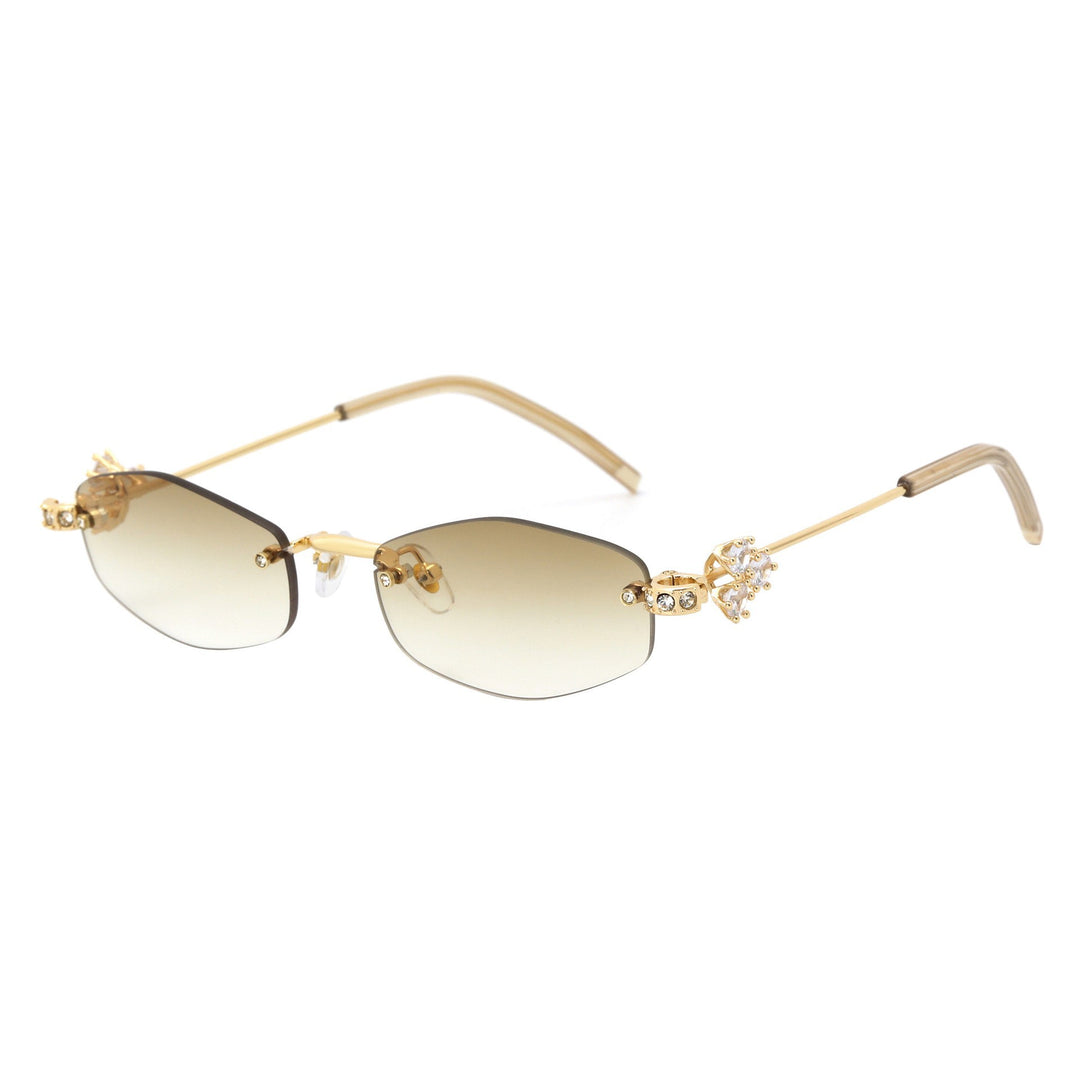 Damen Designer-Sonnenbrille mit luxuriösen Verzierungen Karnz