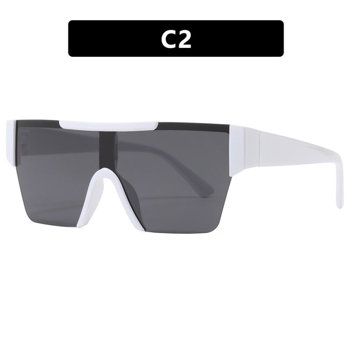 Damen futuristische Sportsonnenbrille mit UV-Schutz und breiter Gläserfläche Karnz