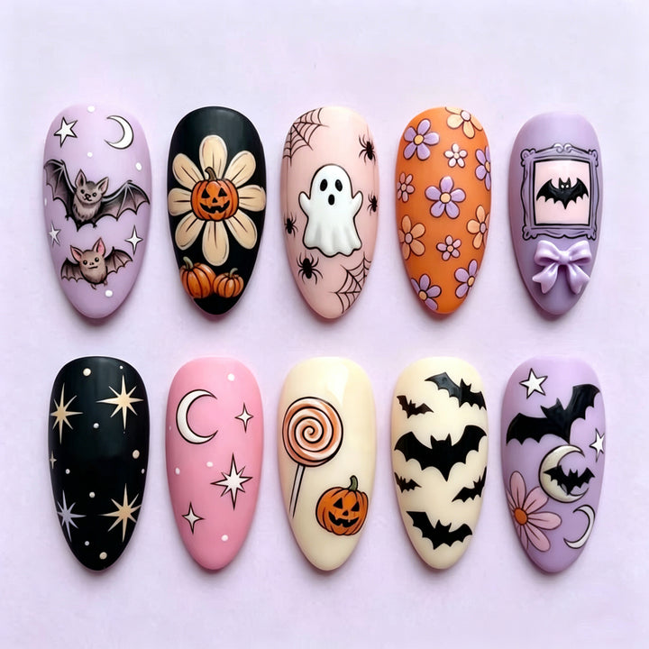 Thematisches Halloween Press-On Nagelkunst Set