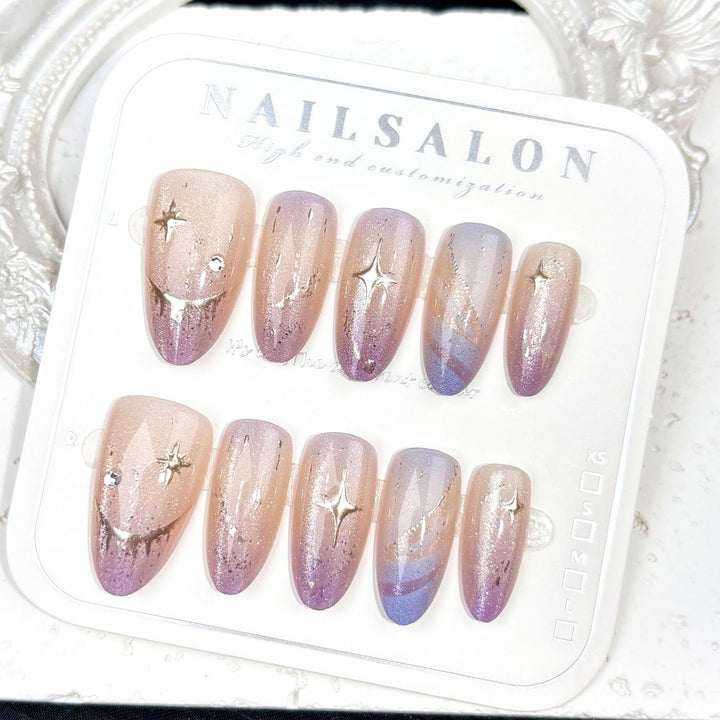 Glamouröse Gradient Press-On Nägel