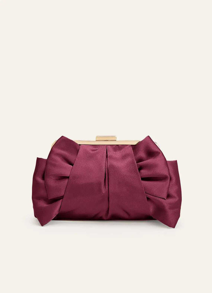 Satin Schleifen-Detail Clutch