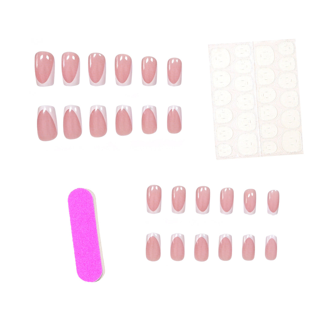 Klassisches French Tip Press-On Nagelset Karnz