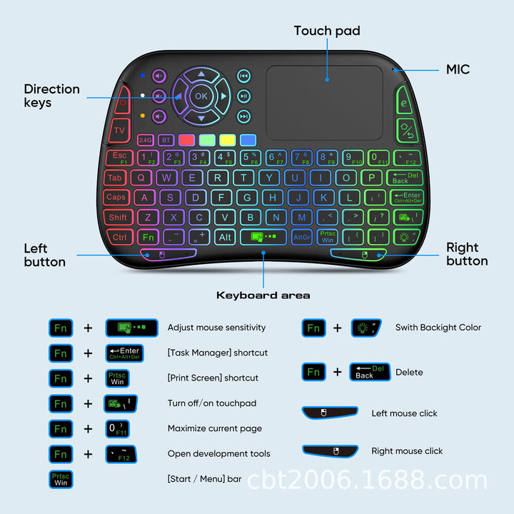 Wireless Mini-Tastatur mit Touchpad Karnz