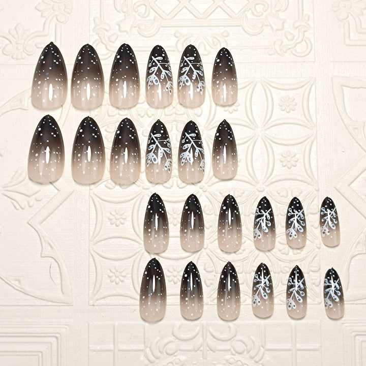 Elegante Ombre Floral Press-On Nagel Set Karnz