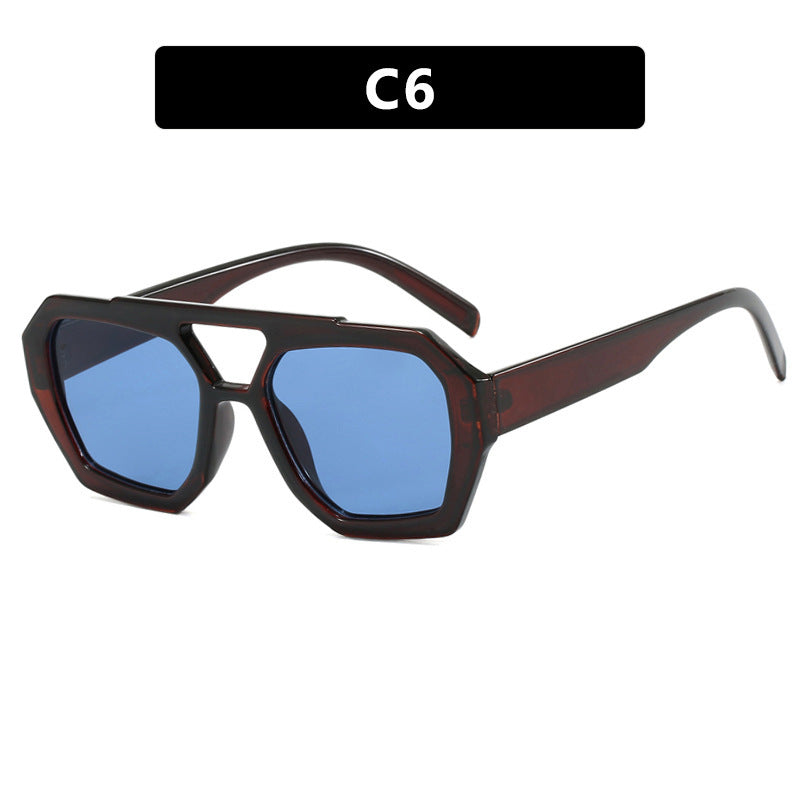 Damen geometrische Sonnenbrille aus robustem Kunststoff mit polarisierten Gläsern Karnz