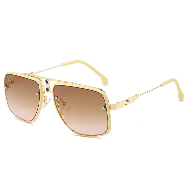 Damen modische Oversized-Sonnenbrille mit goldenen Akzenten Karnz