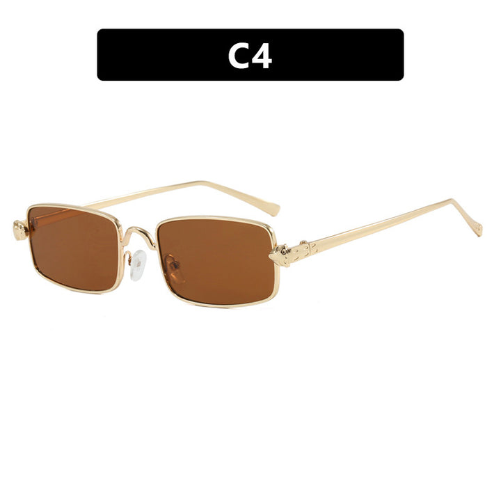 Damen elegante quadratische Sonnenbrille mit luxuriösem Metallrahmen und UV-Schutz Karnz