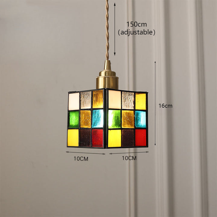 Verstellbare Vintage-Glas-Hängeleuchte