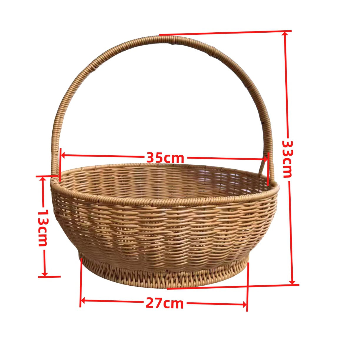 Damen handgearbeiteter Rattan Korb mit Henkel Karnz