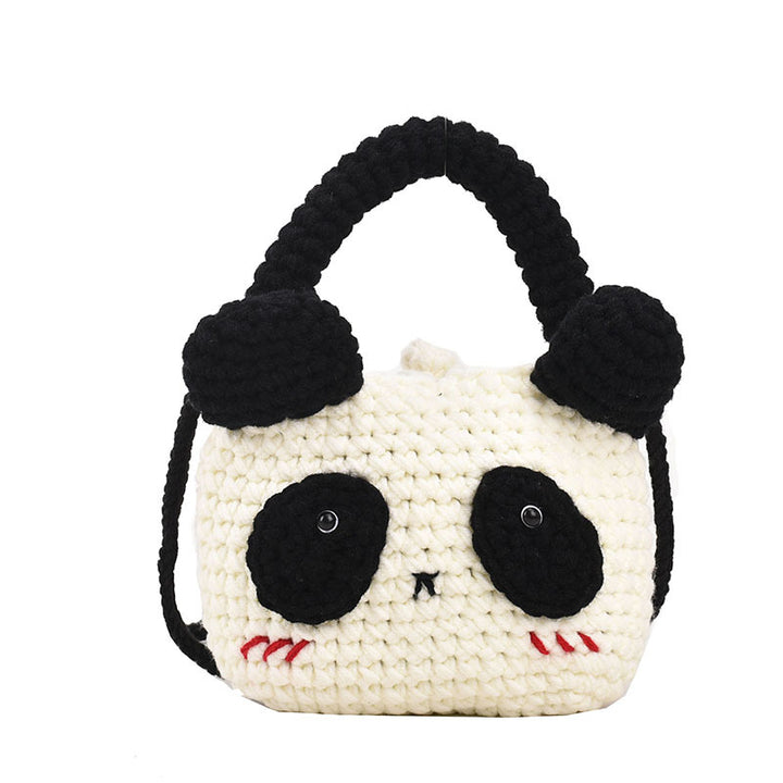 Süße Panda-Themen Häkel Mini-Handtasche