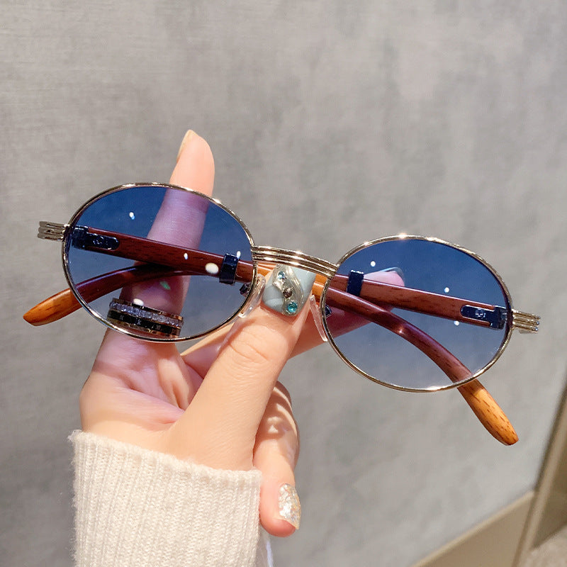 Damen Vintage-Style Sonnenbrille mit Holz-Innengestell Karnz