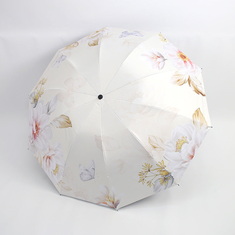 Damen Regenschirm mit floralen Mustern und UV-Schutz Karnz