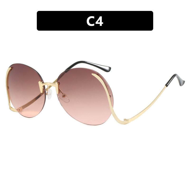 Damen luxuriöse Oversized-Sonnenbrille mit innovativem Rahmen und UV-Schutz Karnz
