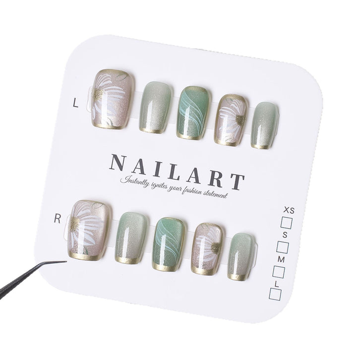 Luxus Ombre Leopard Druck Auf Nail Set Karnz