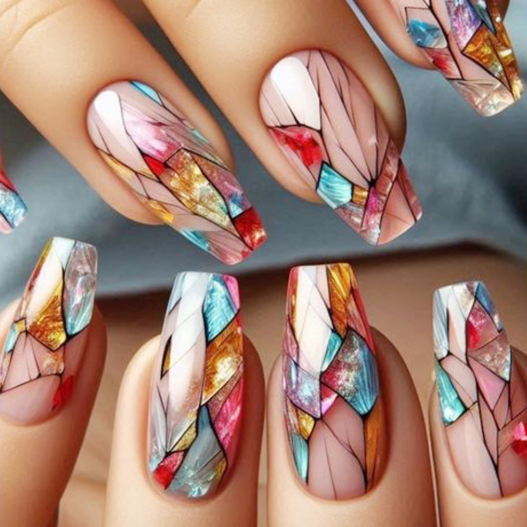 Buntglas Kunst 3D Nagelverlängerungen Karnz