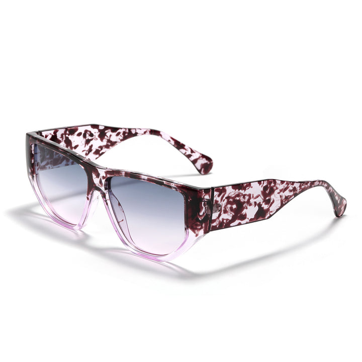 Damen trendige quadratische Sonnenbrille mit modernem tortoise Muster Karnz